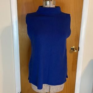 Chicos Sleeveless Turtleneck Royal Blue Sweater Size 2 Large